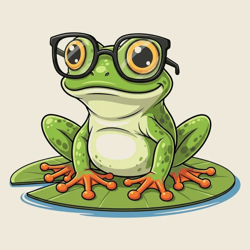 Smart Frog - Funny Design with Lunett