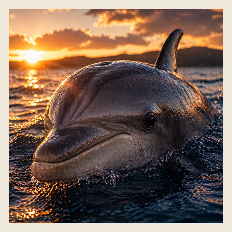 Dauphin au coucher du soleil