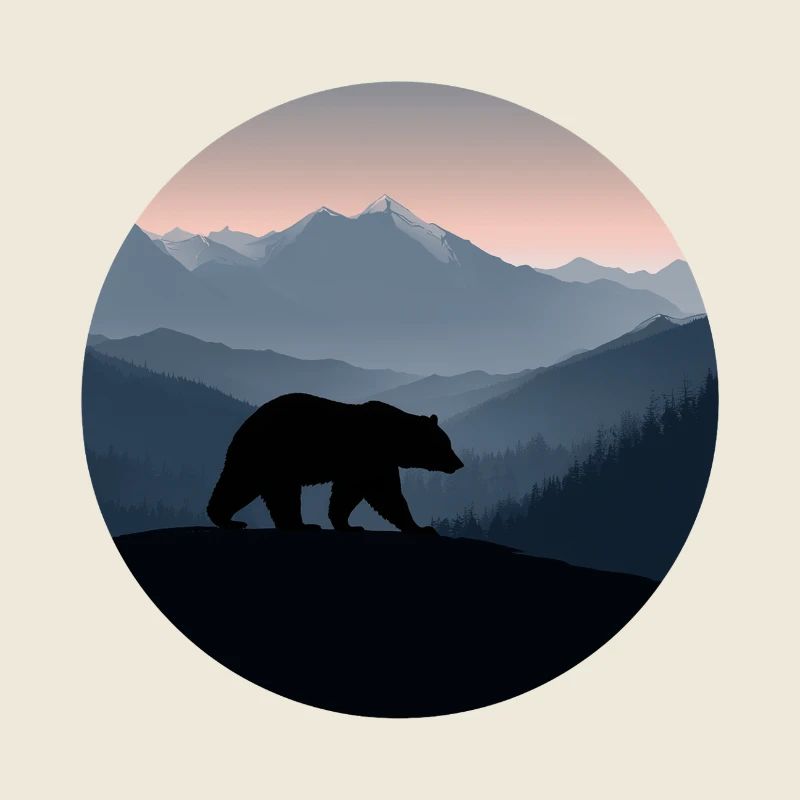 bear, bear logo, landscape