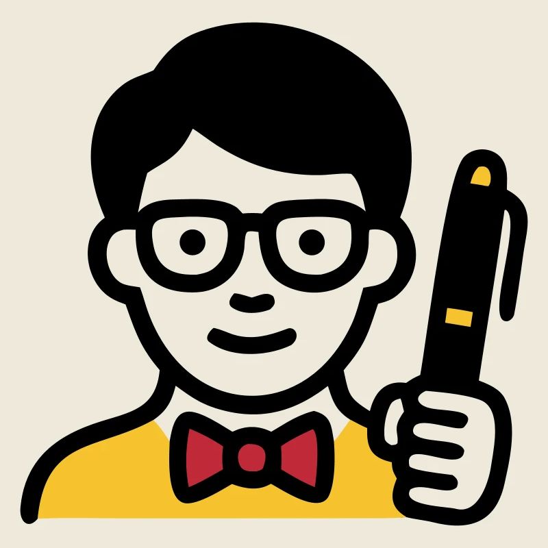 Lehrer Professor Brille Comic