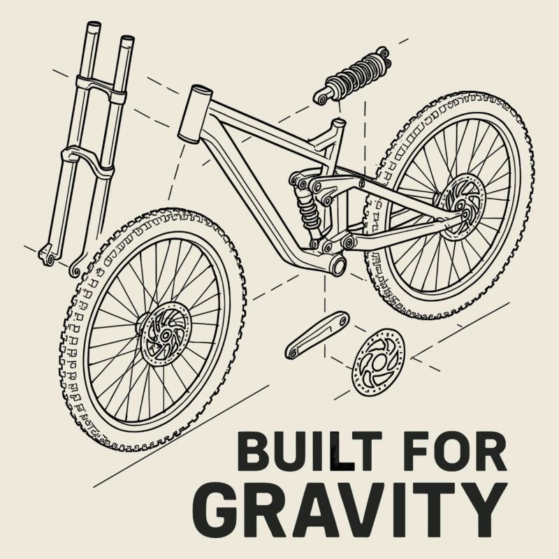 Built for Gravity: DH-Bike Explosionszeichnung