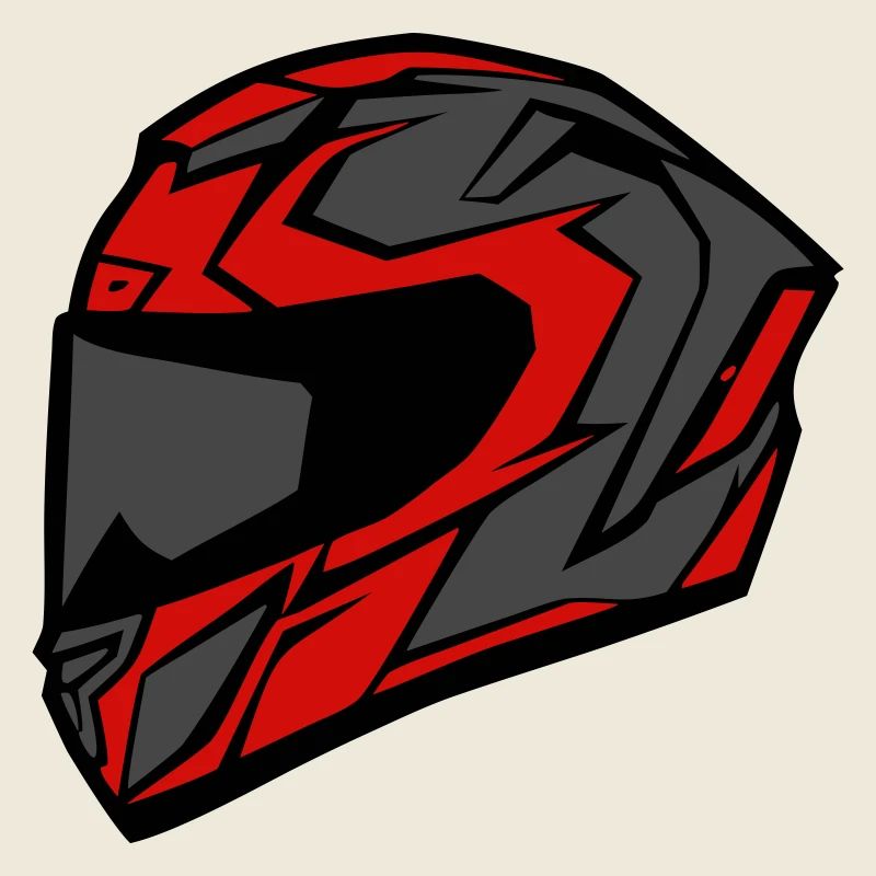 Motard de course avec casque de moto