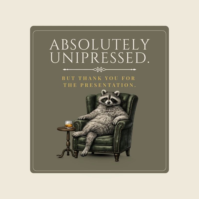 Absolutely Unimpressed. – Sarcastic Raccoon Design