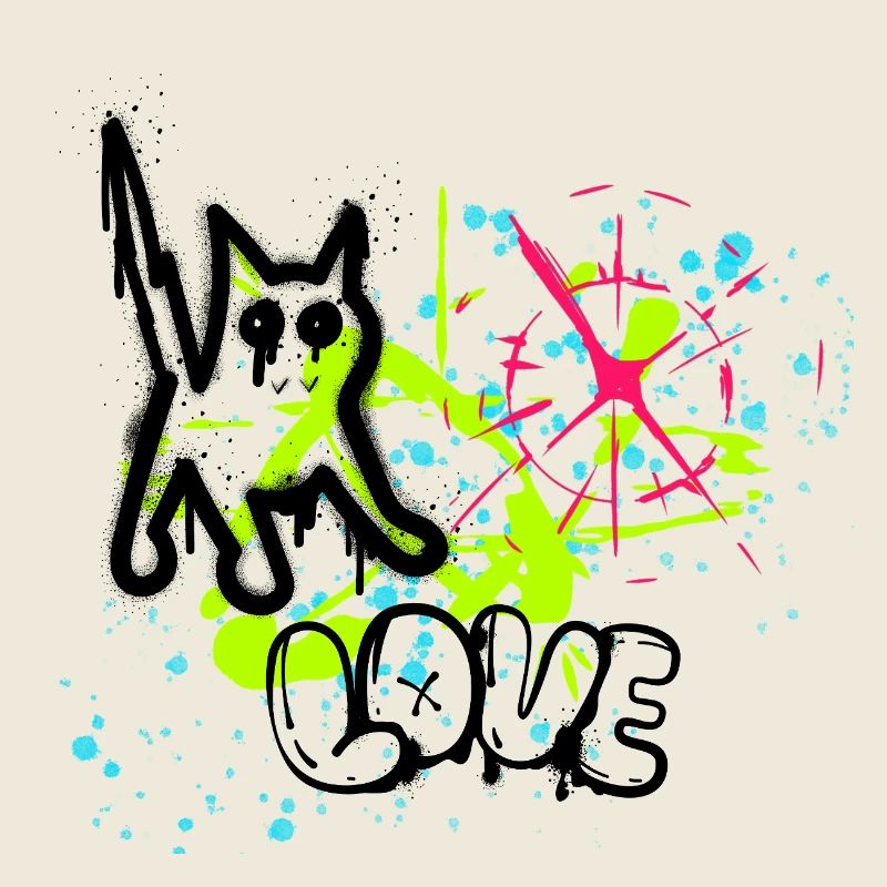 Motif de projections de graffiti néon