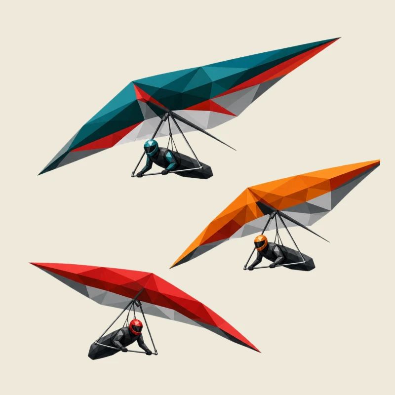 Trio polygonal des deltaplanes