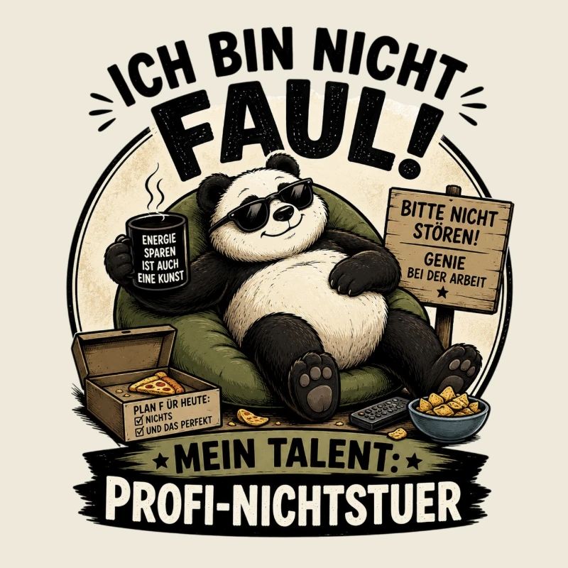 Fauler Panda Profi Nichtstuer
