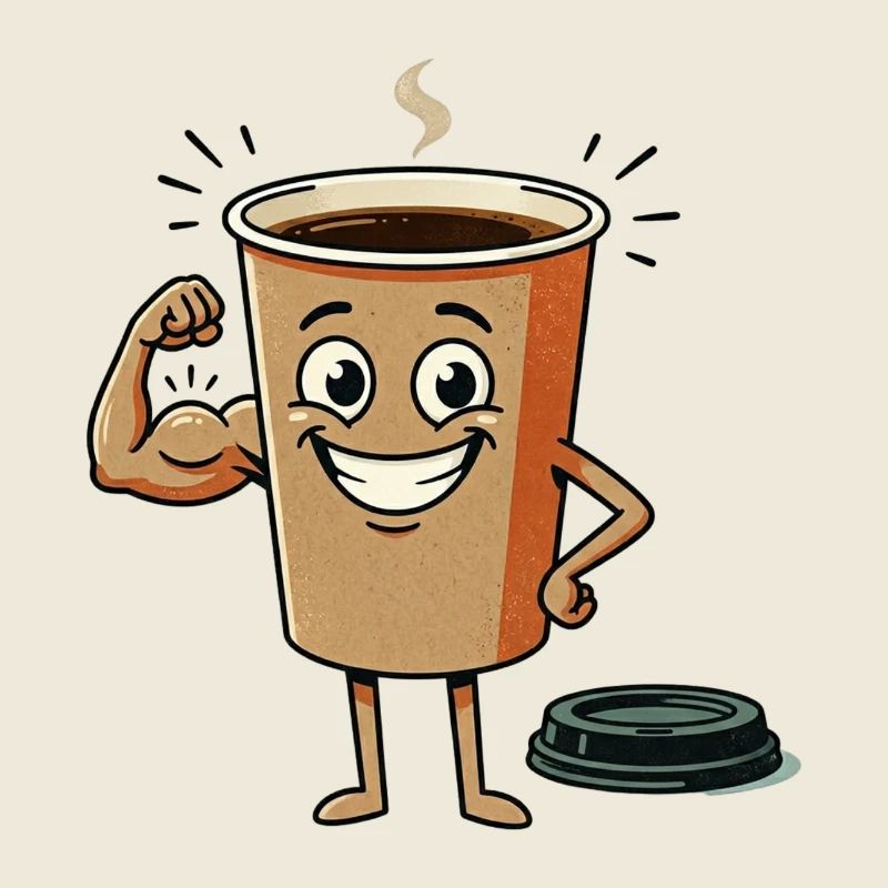 Energetic Coffee Cup Figure