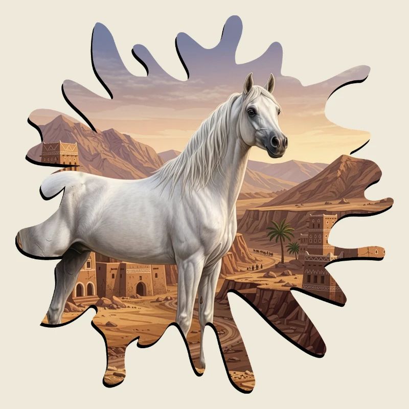 Ein Abbayan-Pferd, Jemen und ein Fleck