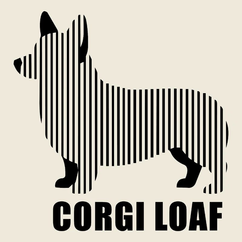 Corgi Loaf – Minimalist linear silhouette Hund