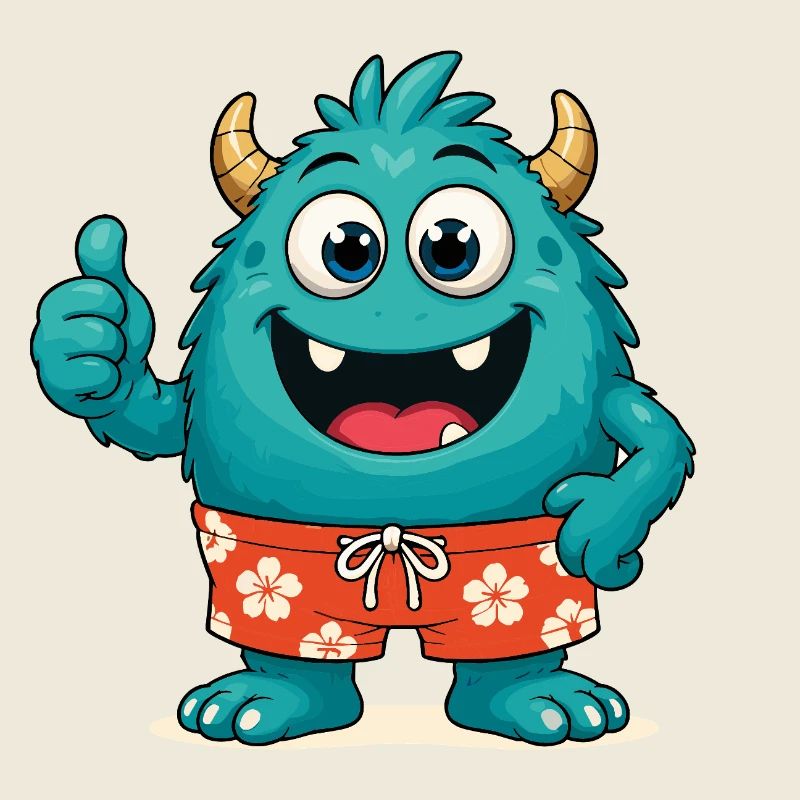Monster mit Badehose
