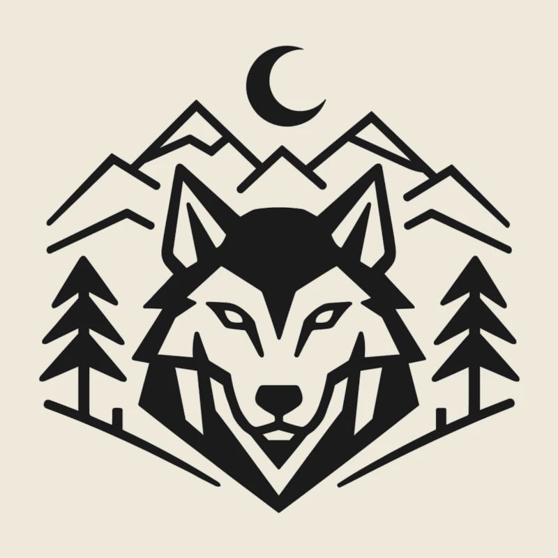 Geometric Wolfpack Emblem: Minimalist Wolf Shirt