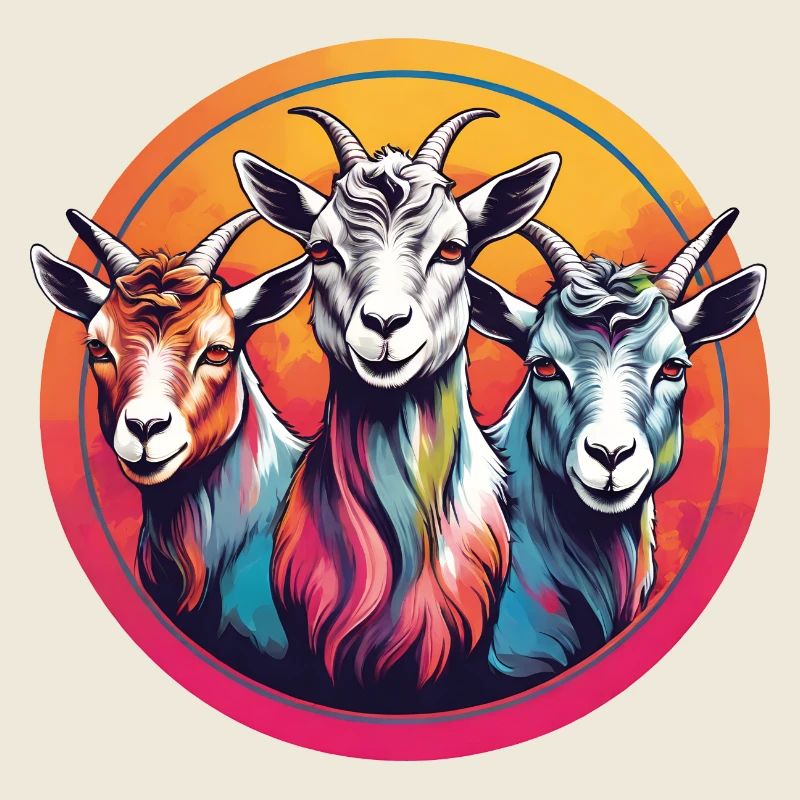 Three Goats on the Color Wheel