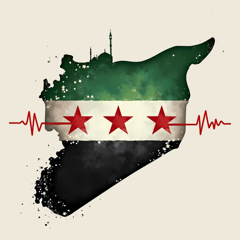 Drapeau Syrie - Drapeau Syrie Libre - Centre de table