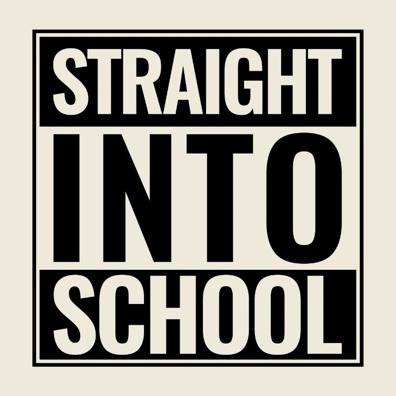 Schulanfang Straight Into School Logo schwarz