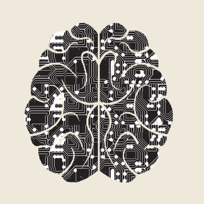 Computer PC brain logo design