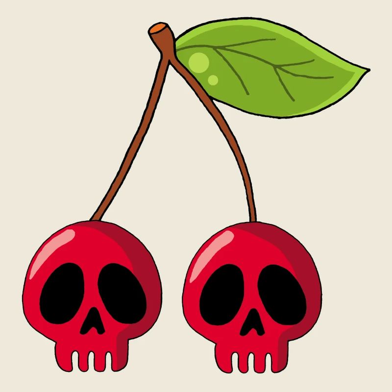 Tête de mort cerise