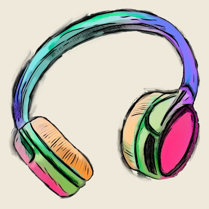 Kopfhörer - bunte Kunst - farbenfroh