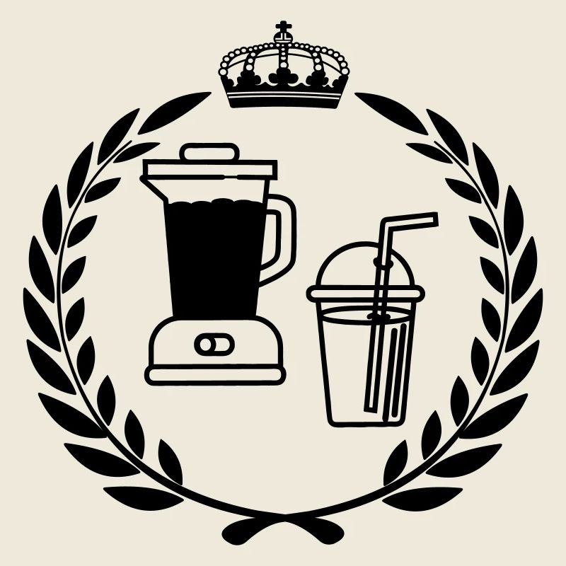 Smoothie blender mixer in laurel wreath and crown