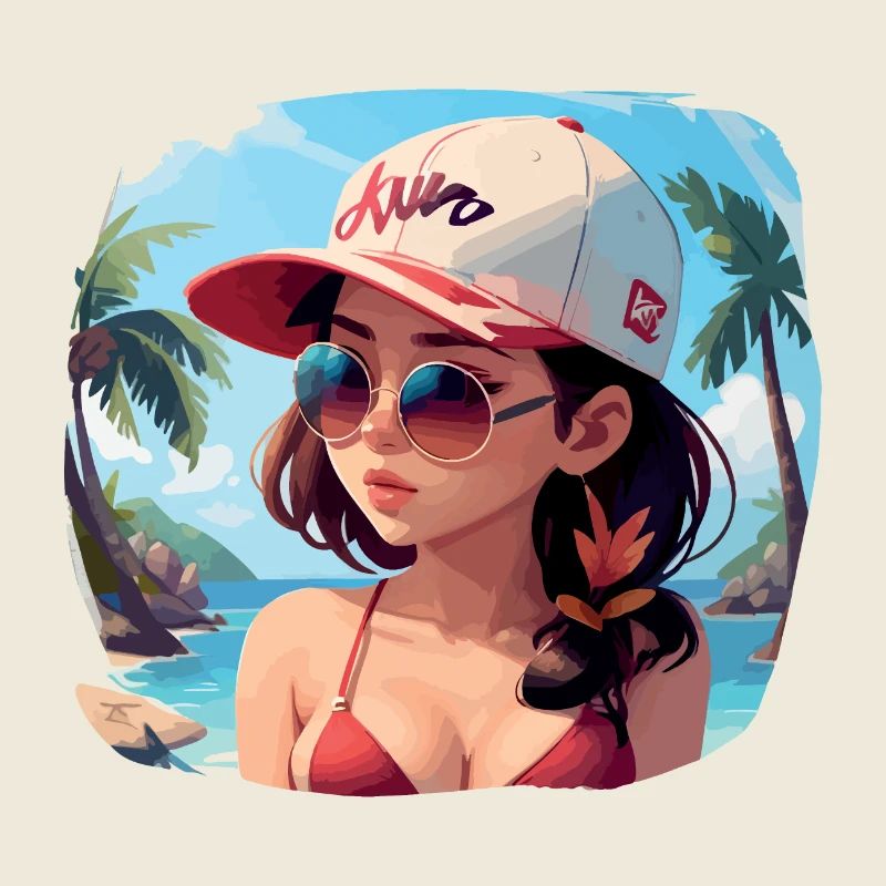 Fille asiatique en bikini