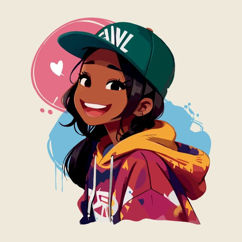 Schwarzes Mädchen im Kapuzenpullover