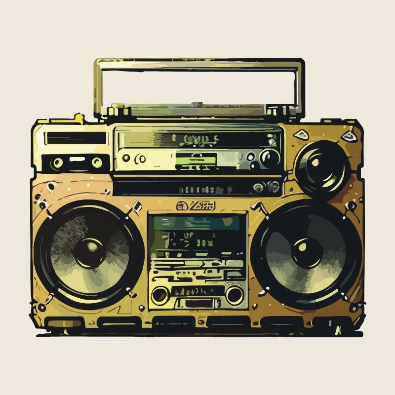 Radiocassette dorée