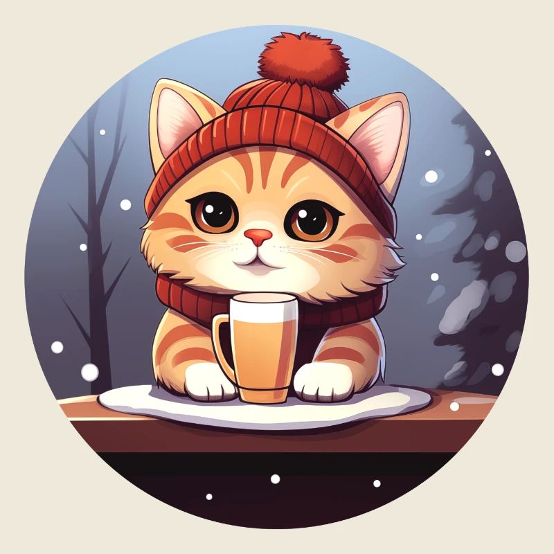 Chat au marché de Noël