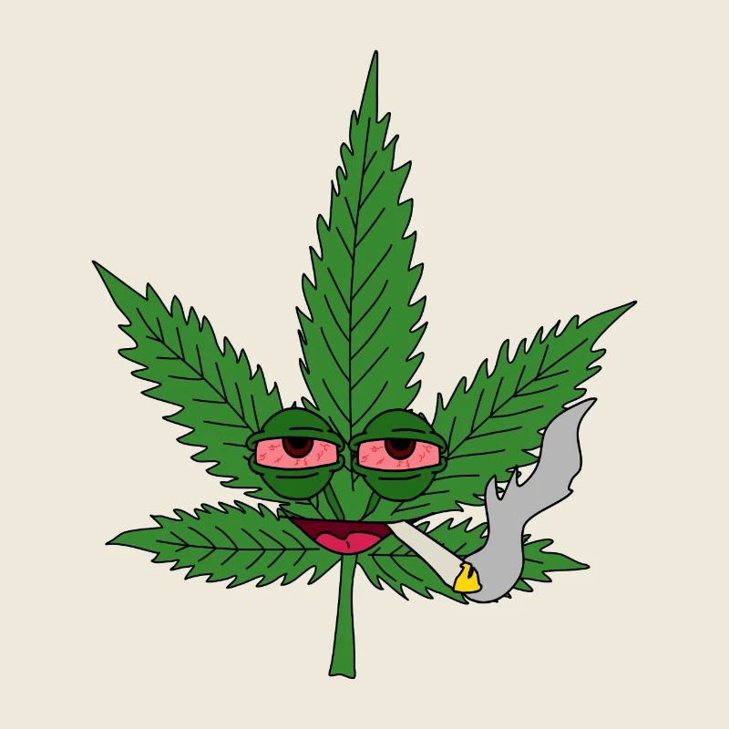 Hanfblatt mit Kifferaugen