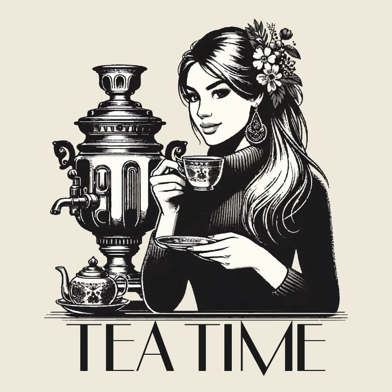 Samowar Teezeit Frau Geschenk