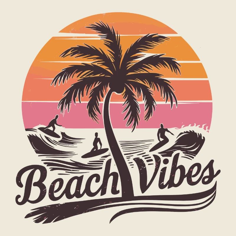 Ambiance de plage Retro Surfer Vacances à Palm Beach