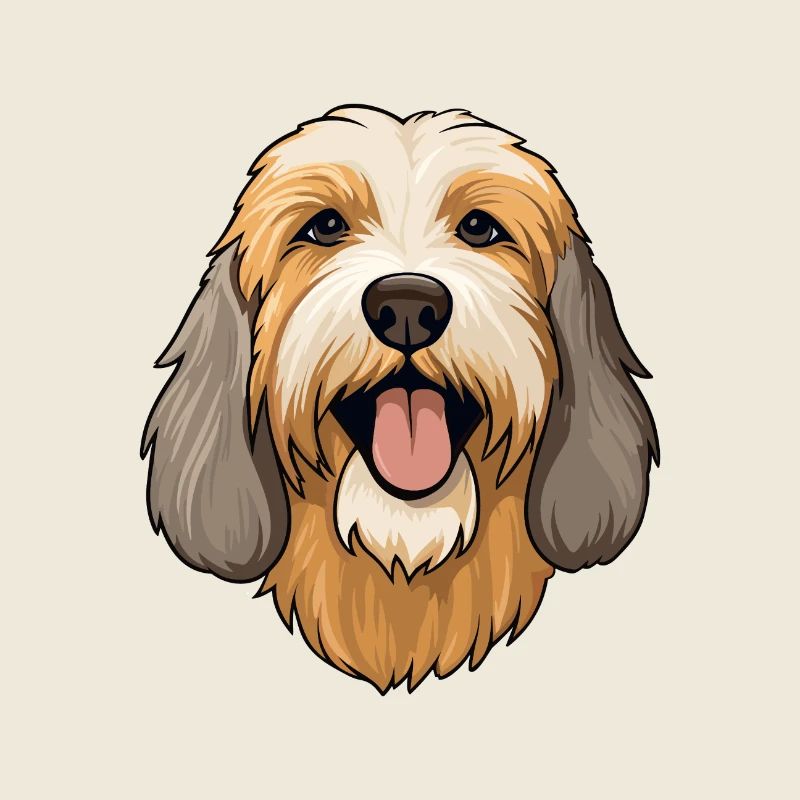 Otterhound chien race aquarelle dessin animé kawaii cli