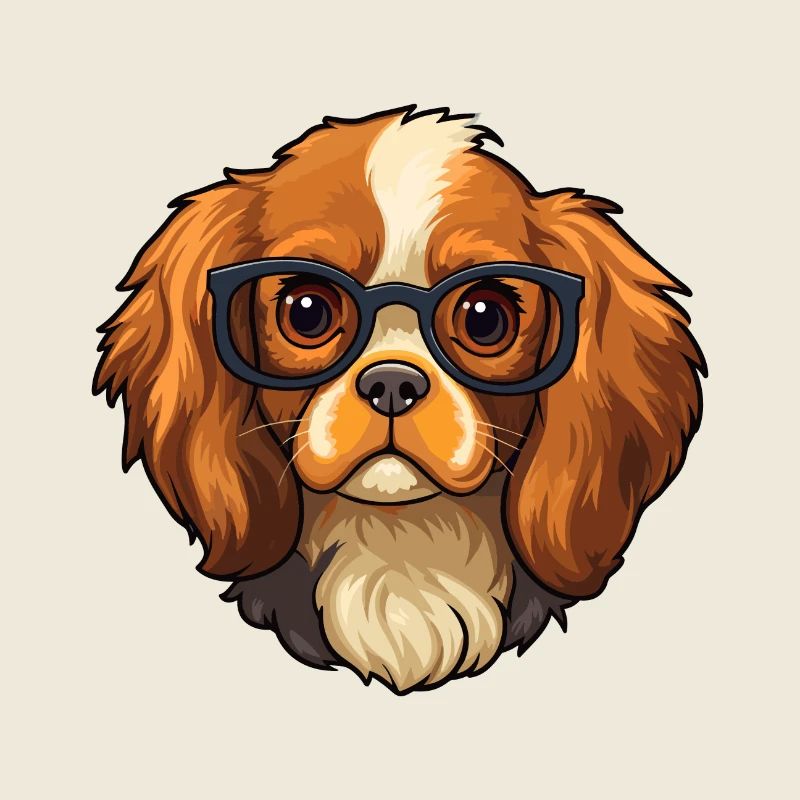 Cavalier King Charles Spaniel chien race aquarelle