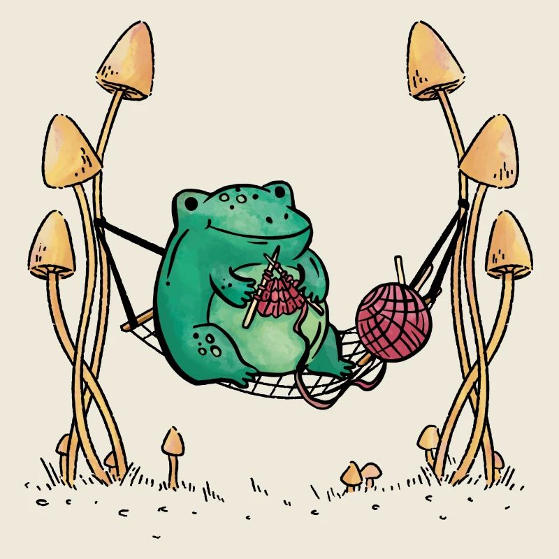 Frog Needlework Knitting Nature Hammock