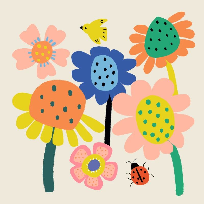 Bunter Blumen Garten