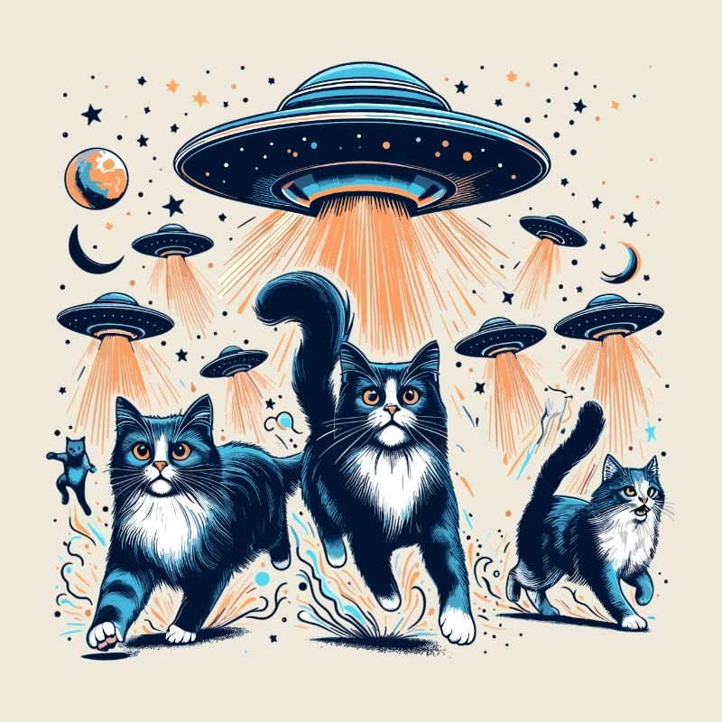 Alien Ufos Ufo Cat Cats Gift