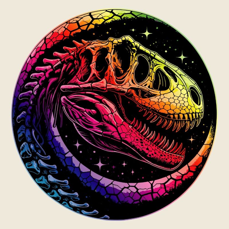 colorful dinosaur skeleton for dinosaur fans