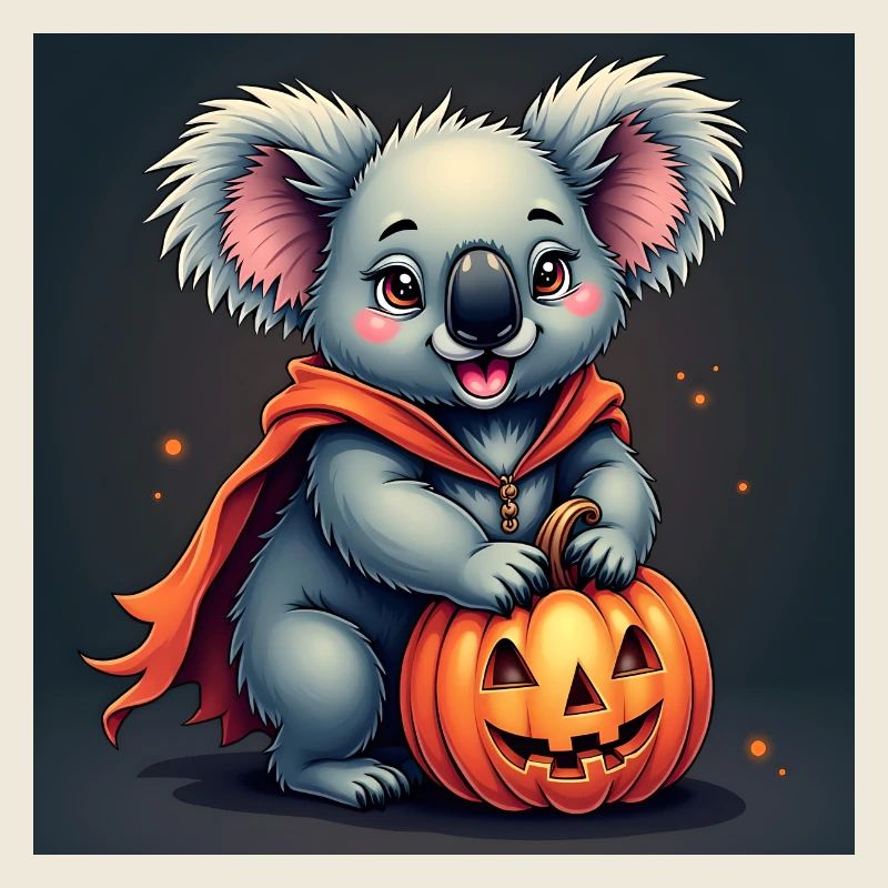 A chibi koala for Halloween
