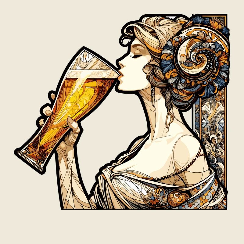 Frau trinkt Bier Geschenk