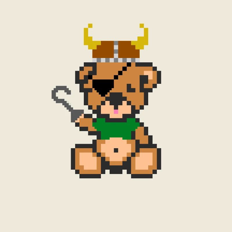 Pixelbär Wikinger