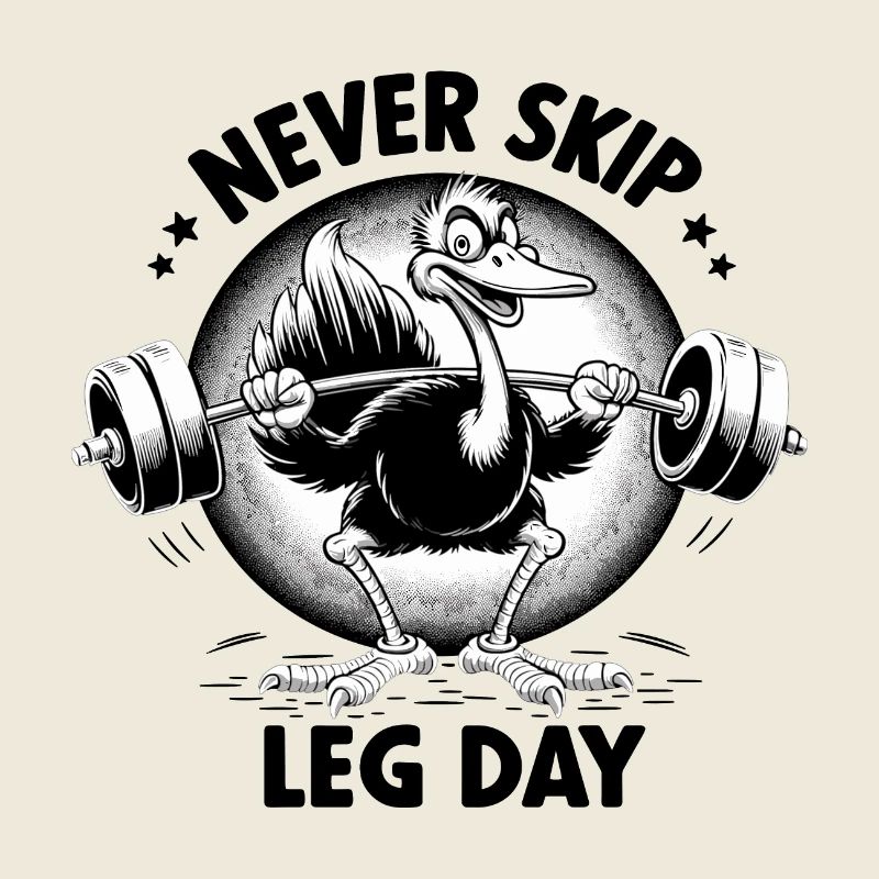 Leg Day Strauß Beintraining witzig Gym Geschenk