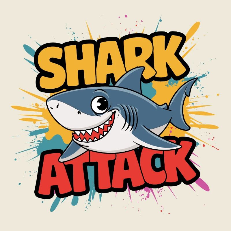 Drôle de requin Attaque de requin Amoureux de la mer