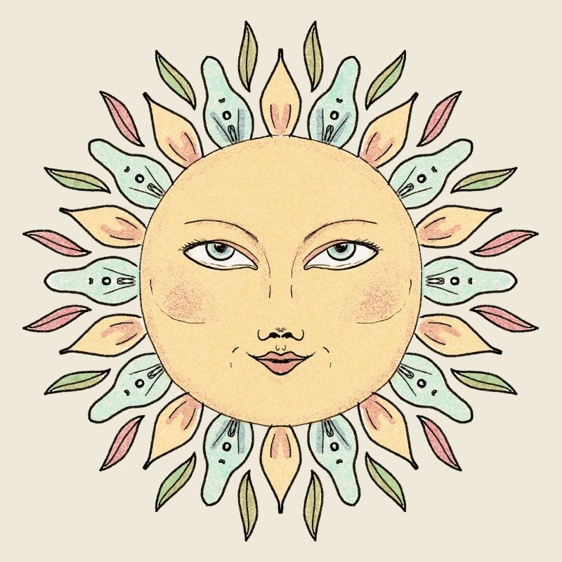 Sun Face Mandala Style