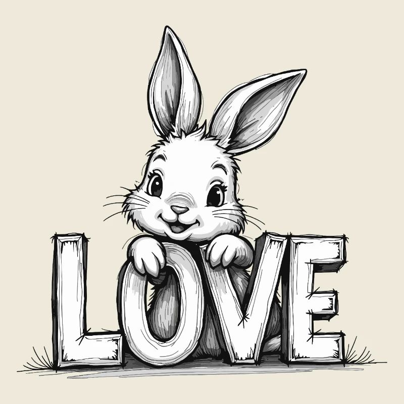 Cute bunny with LOVE – Perfect for Easter & Love