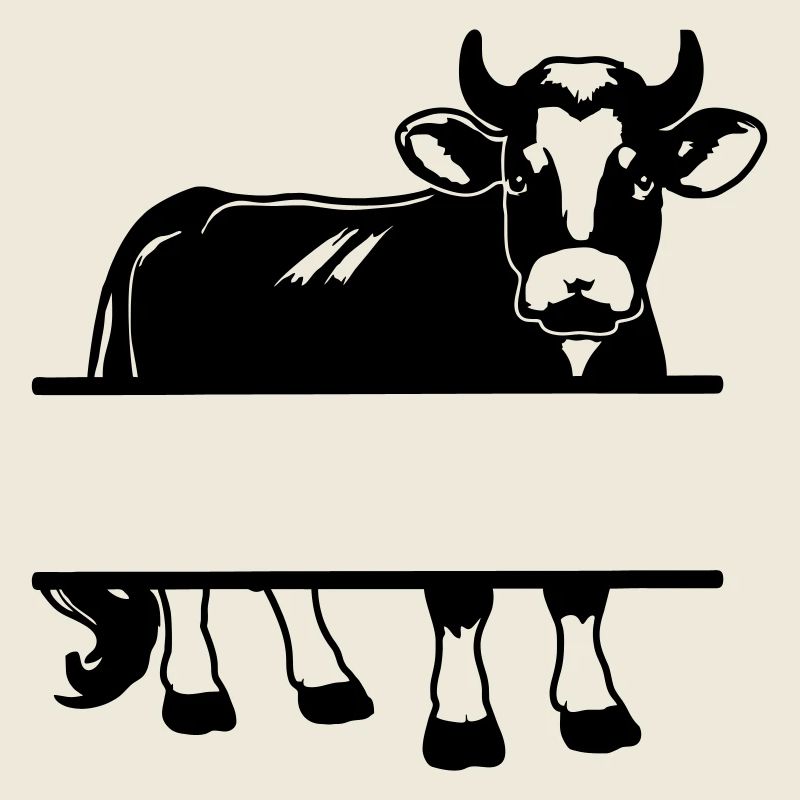Silhouette de vache avec espace de texte – Chemise de ferme