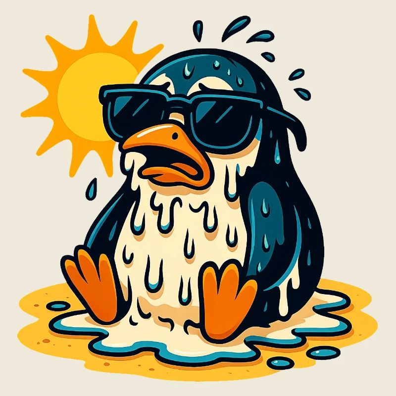 Sunny Summer Penguin with Sunglasses