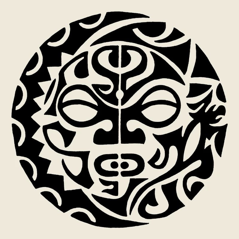 Polynesischer Schädel (Schwarz)