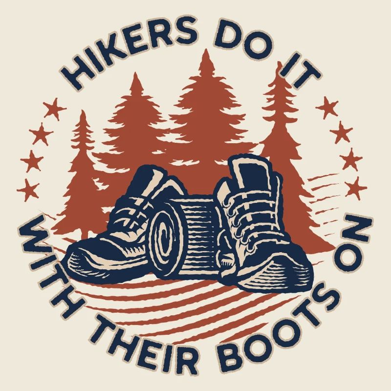 Funny Hiking Boots Circle Badge