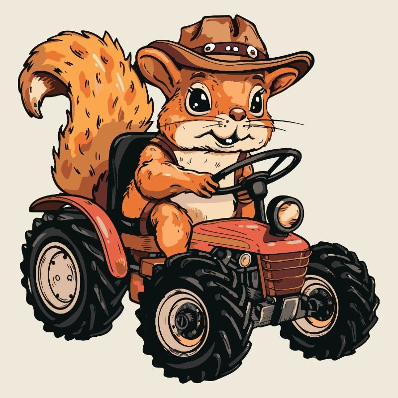 Eichhörnchen Traktor Farmer