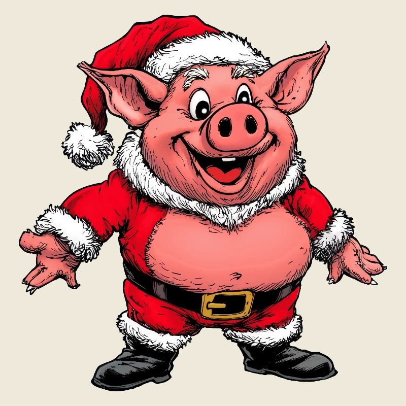 Schweinchen Weihnachtsmann