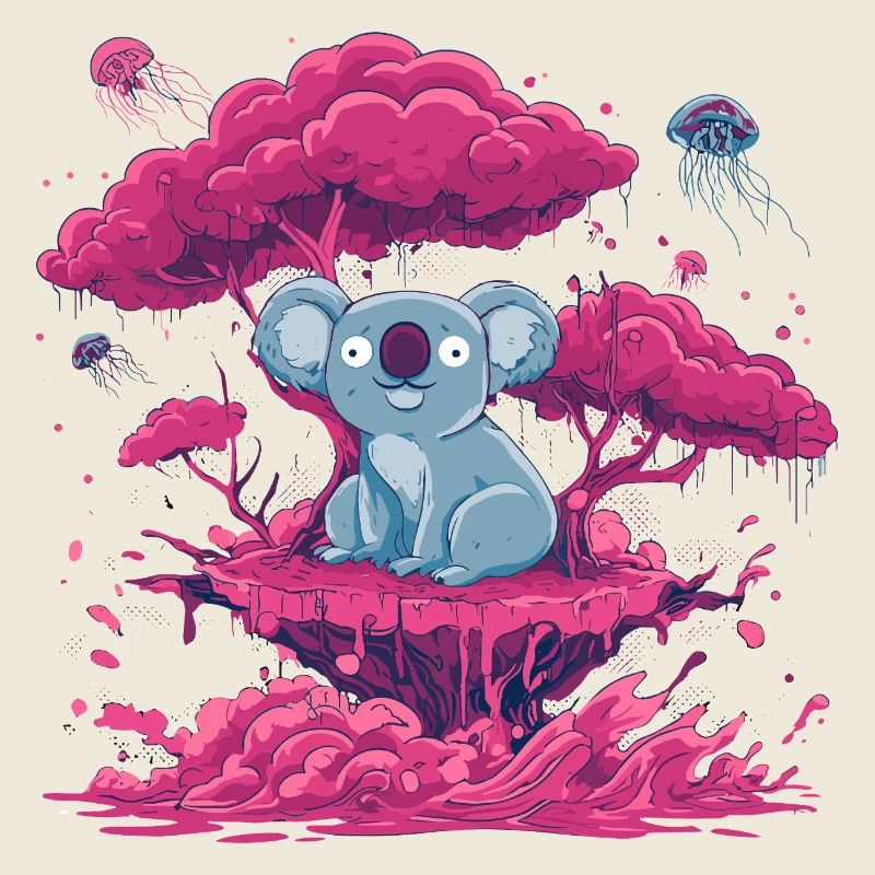 Koala in the Pink Forest