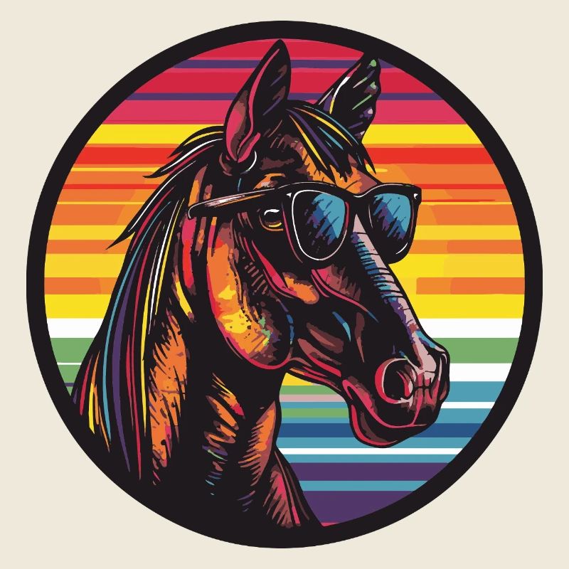 Pferd Pony mit Sonnenbrille